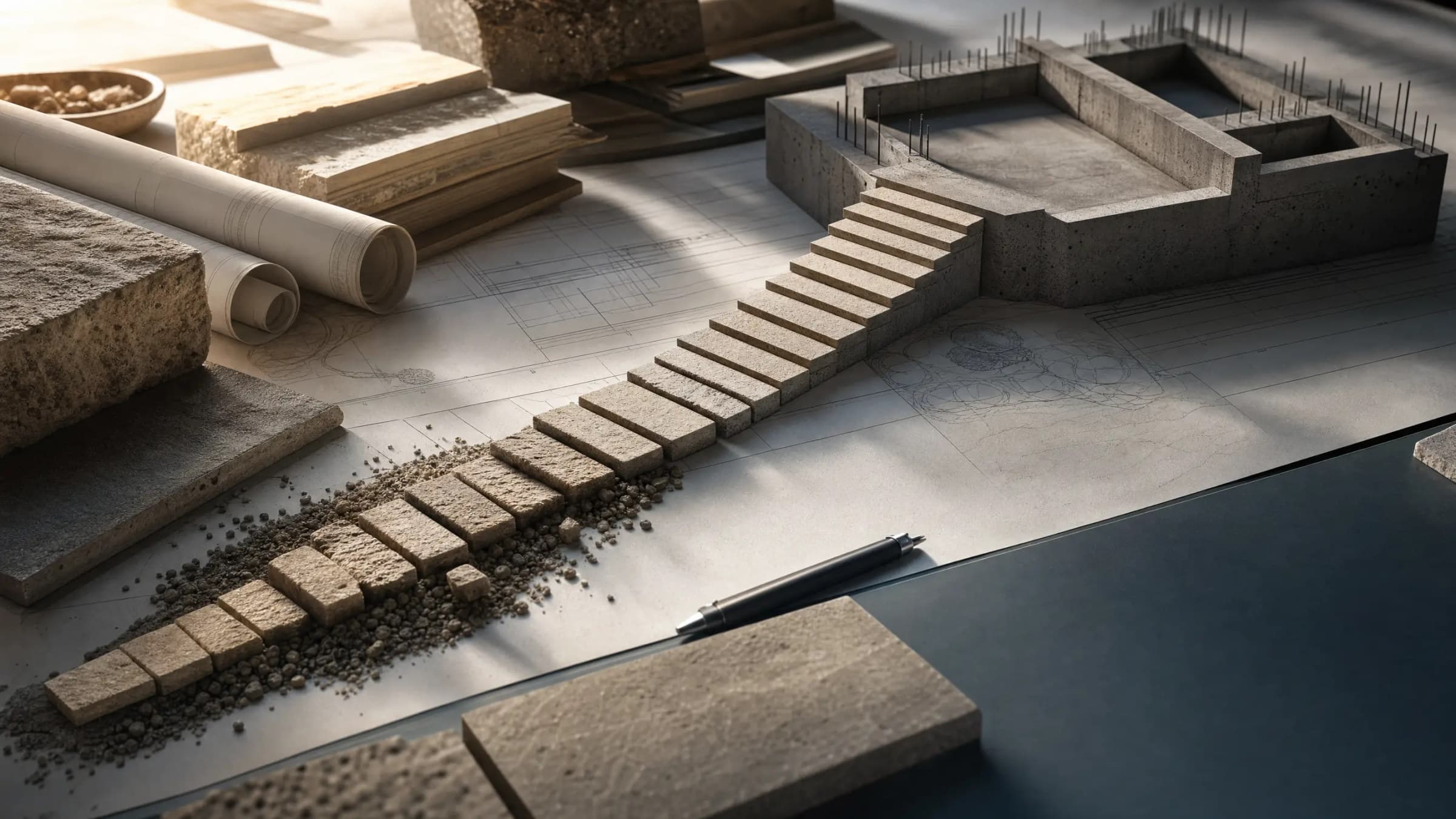 A ninety-step architectural path leading toward a solid financial foundation