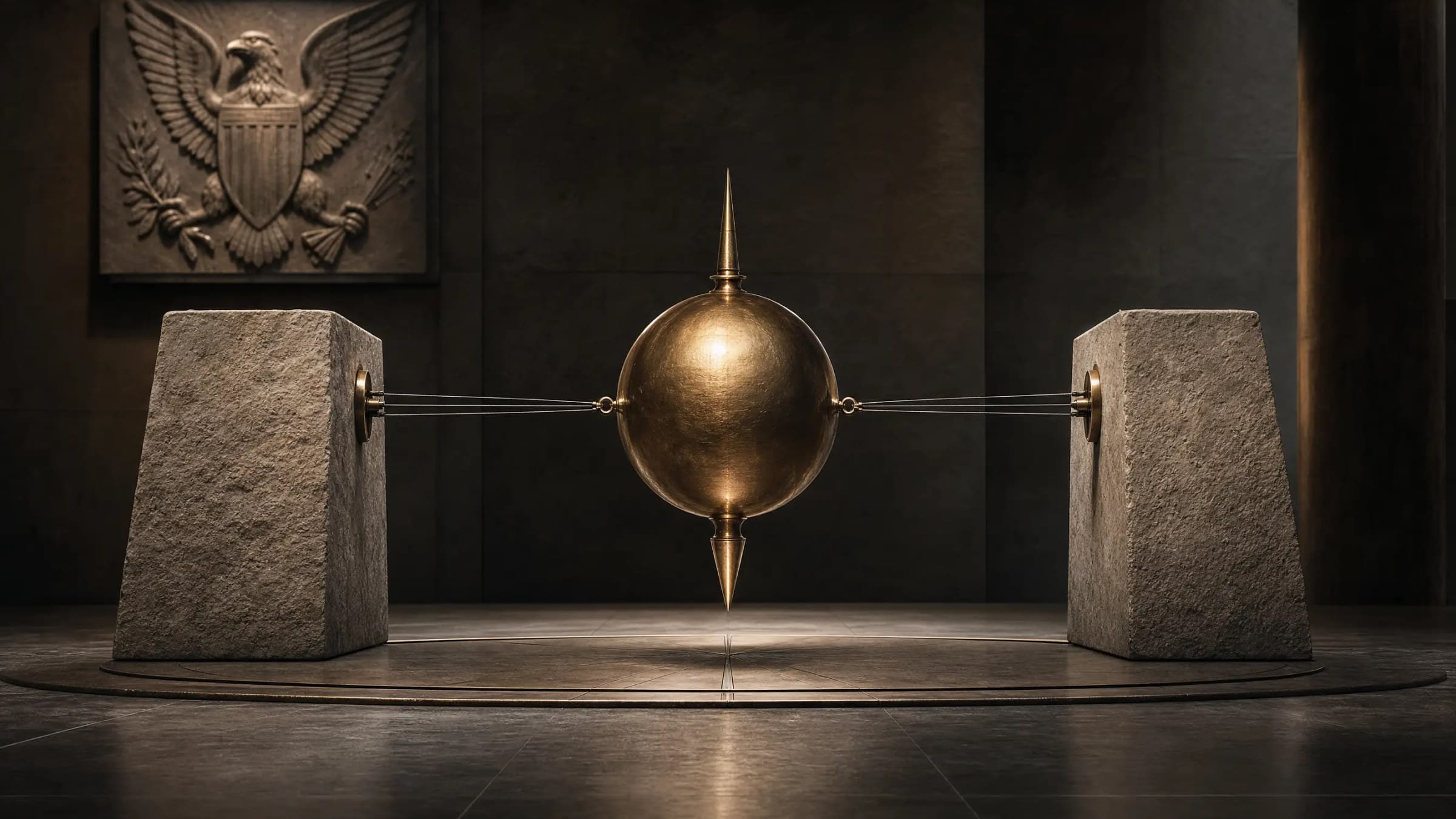 A financial pendulum held motionless between two weighted rate positions