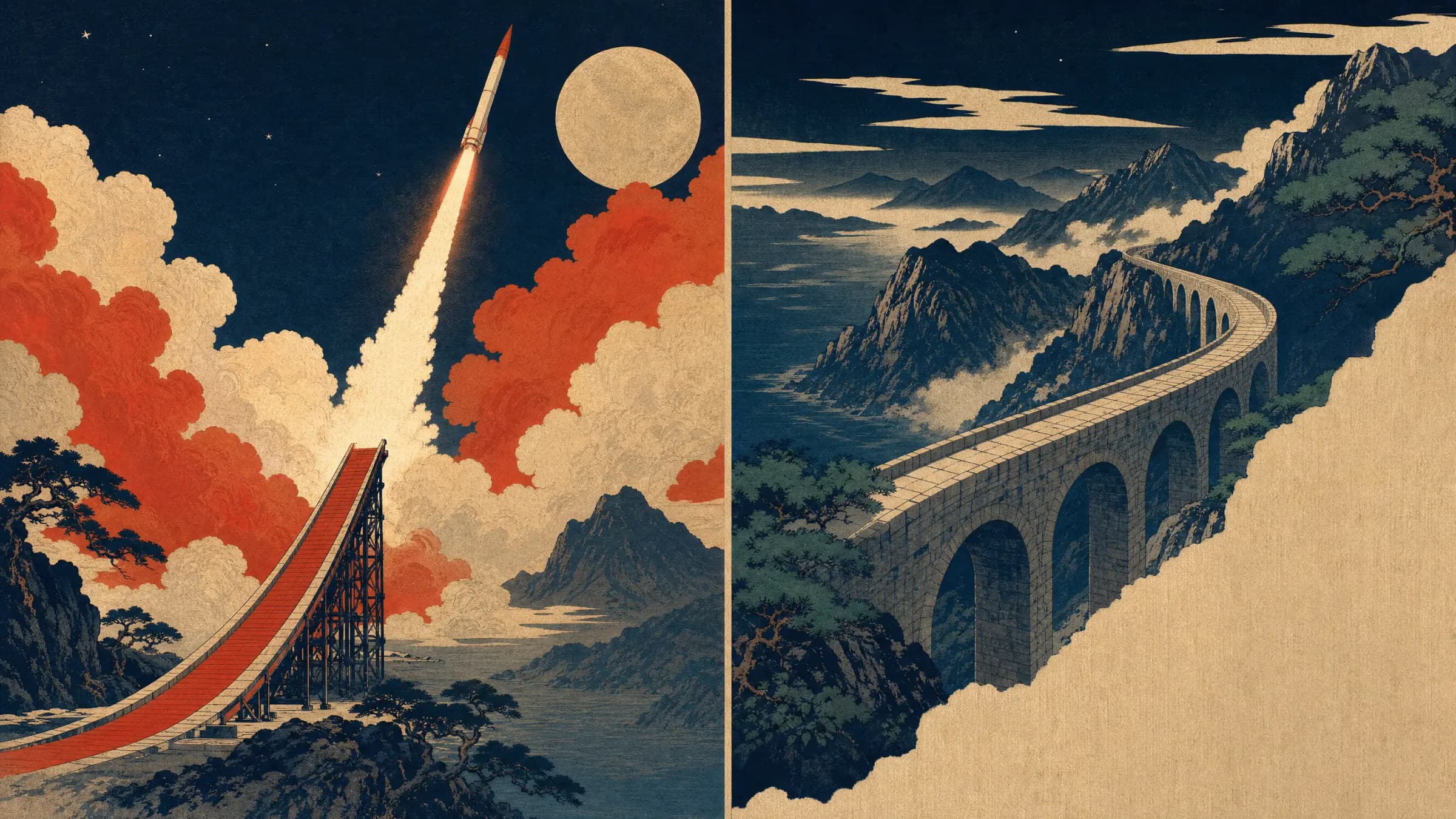 A short bright launch ramp compared with a long stable financing bridge